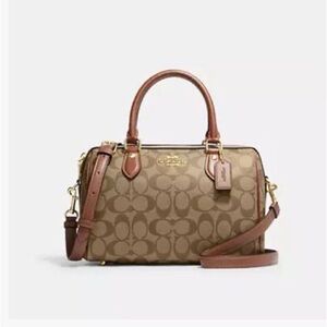 Coach Tan and Brown Signature Satchel